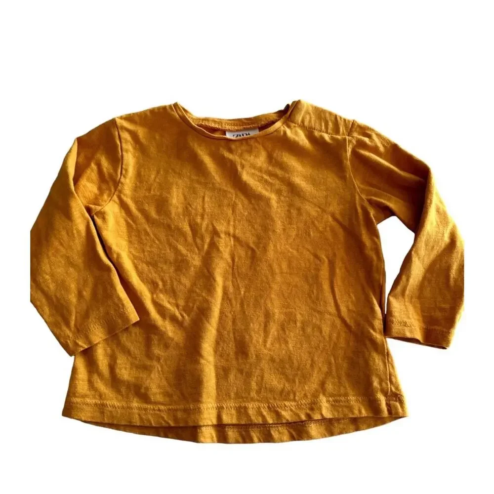Zara Baby Mustard Tee & Dino Jogger Set - 6-9 Months